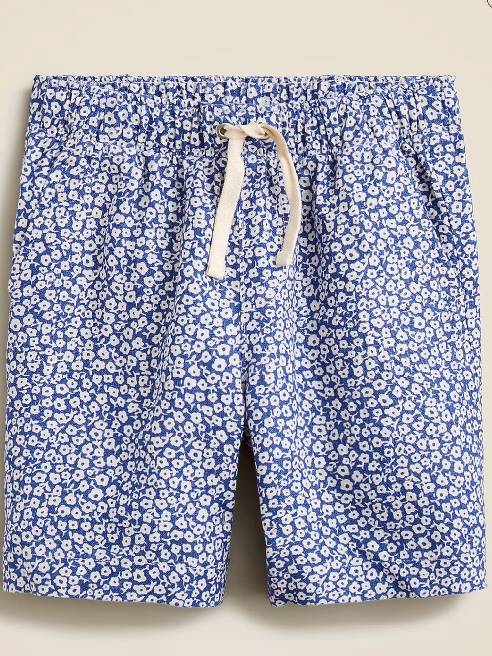 Crewcuts Blue and White Floral Drawstring Men’s Athletic Shorts
